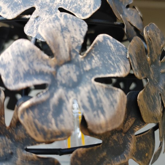 Wind & Weather Antiqued Metal Hanging Indoor/Outdoor Flower Light - Picture 4 of 10